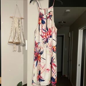 Dynamite Floral Print Mini Dress - Pink and Blue